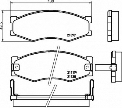 HELLA PAGID 8db355005621 -  Комплект тормозных колодок, дисковый тормоз